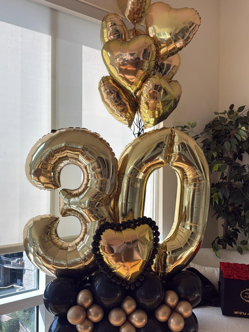 Golden Luxe Milestone Bouquet - Helium Bundle Edition