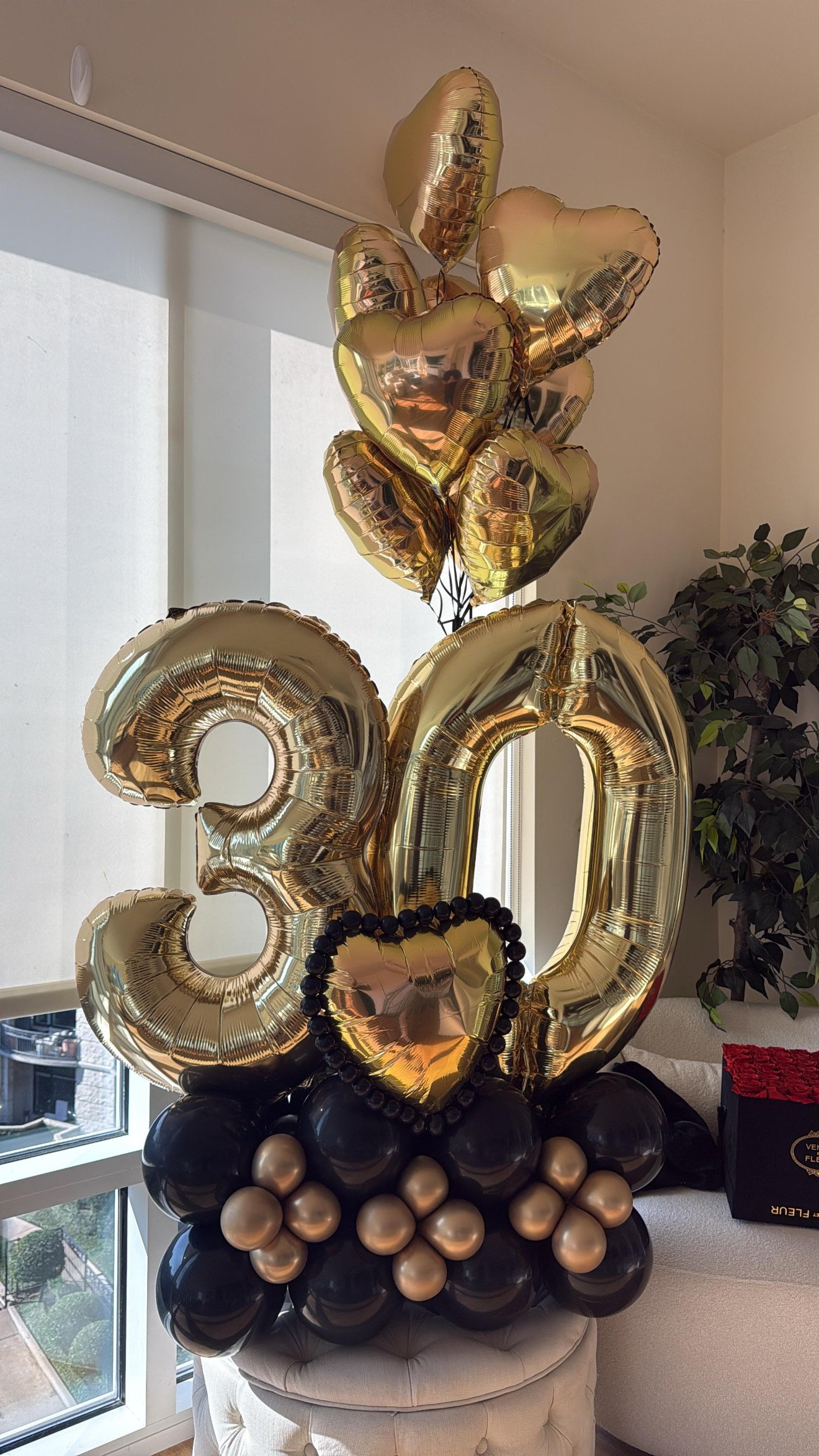 Golden Luxe Milestone Bouquet - Helium Bundle Edition